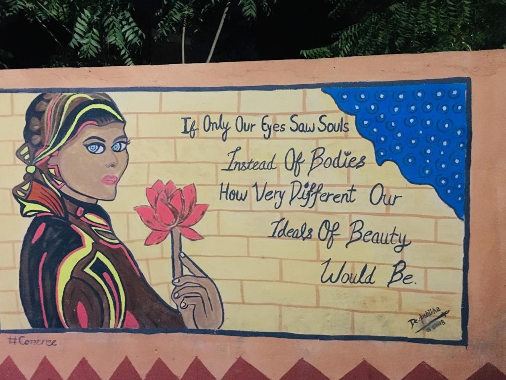 Writing on the wall at Gandhi Nagar Station, Jaipur